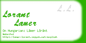 lorant lamer business card